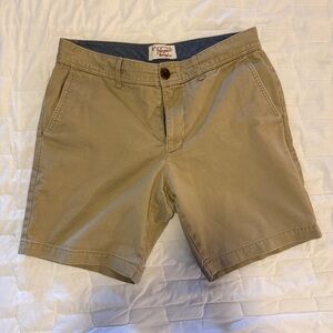 Men’s Original Penguin Khaki Flat Front Chino 100% Cotton EUC 32 7” Inseam